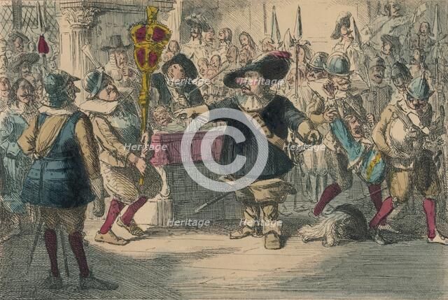 Take away that Bauble: Cromwell dissolving the long Parliament, 1850. Artist: John Leech
