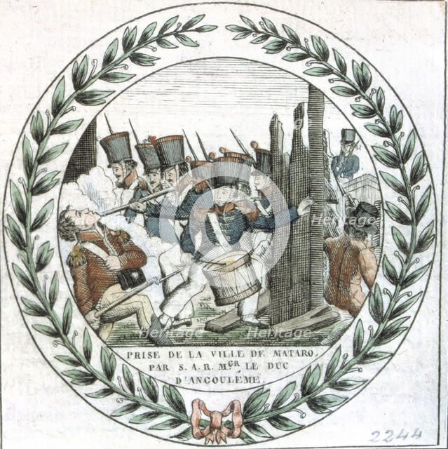 Taking of Mataro by the troops of the Duke of Angouleme, French military (1775-1844), Defiance of…