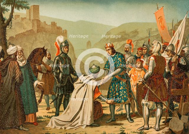 Taking of Loja by King Ferdinand the Catholic, (1452-1516), in 1486, Granada War, (1482-1492), 1890. Creator: Unknown.