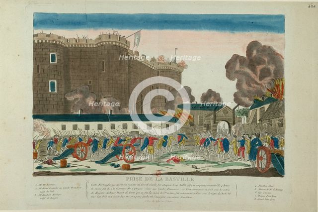 Taking of the Bastille on July 14, 1789, 1789. Creator: Anonymous.