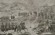 Taking of the bridge of Luchana, 3rd Siege of Bilbao, (1836), First Carlist War (1833-1840), 1845. Creator: Carlos Mugica y Perez