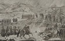 Taking of the bridge of Luchana, 3rd Siege of Bilbao, (1836), First Carlist War (1833-1840), 1845. Creator: Carlos Mugica y Perez