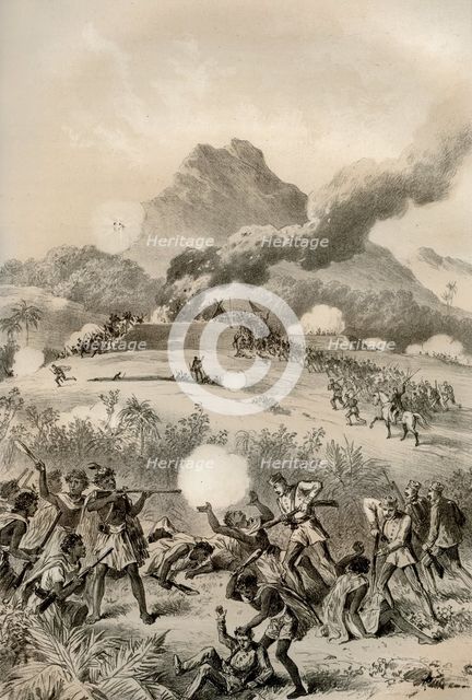 Taking a Maori redoubt, Maori Wars, 1845-1873 (1879). Artist: McFarlane and Erskine