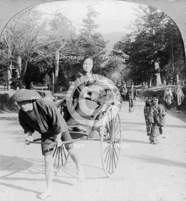 Taking a spin through the park at Nara, Japan, 1901. Artist: Unknown