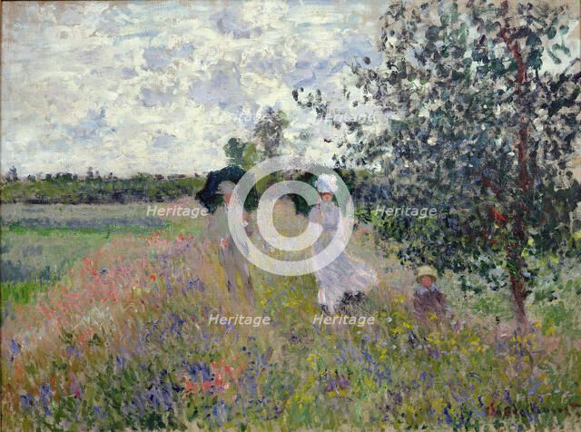 Taking a walk near Argenteuil. Artist: Monet, Claude (1840-1926)