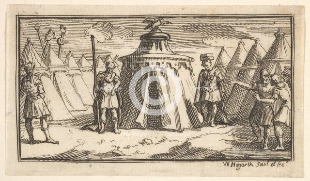 Taking Away the Military Belt or Girdle (John Beaver, Roman Military Punishments, 17..., after 1725. Creator: William Hogarth.