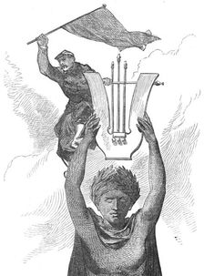 Taking down the Red Flag from the Grand Opera House, Paris, 1871. Creator: Unknown