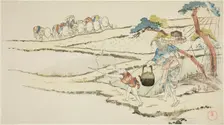 Taking Food to Rice Planters, Japan, late 18th/early 19th century. Creator: Kubo Shunman