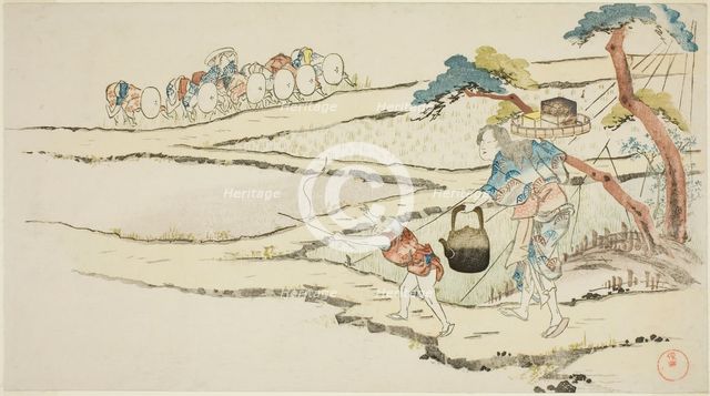Taking Food to Rice Planters, Japan, late 18th/early 19th century. Creator: Kubo Shunman.