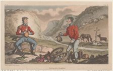Taking his Breakfast, from "The Military Adventures of Johnny Newcome", 1815., 1815. Creator: Thomas Rowlandson