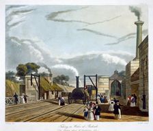 Taking in Water at Parkside Liverpool and Manchester Railway, 1833. Creator: Henry Pyall