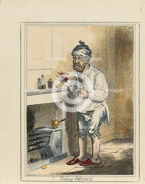 Taking Physic, 1800. Creator: Gillray, James (1757-1815).