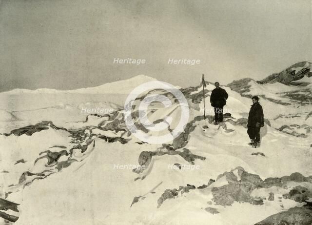 'Taking Possession of Cape Bernacchi, Victoria Land', c1908, (1909).  Artist: Unknown.