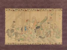 Taking Shelter from the Rain, early to mid-19th century. Creator: Hokuba