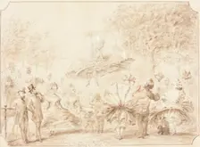 Taking the Air in Hyde Park [verso], 1865. Creator: George Cruikshank