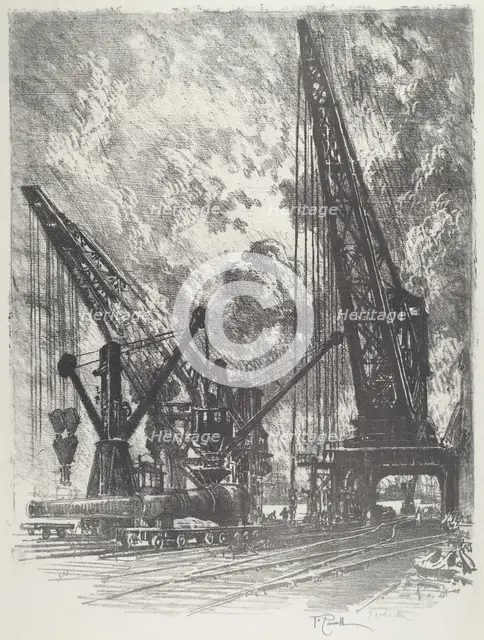 Taking the Big Gun Away, 1916. Creator: Joseph Pennell.