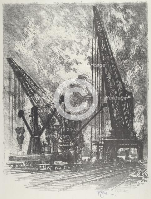 Taking the Big Gun Away, 1916. Creator: Joseph Pennell.