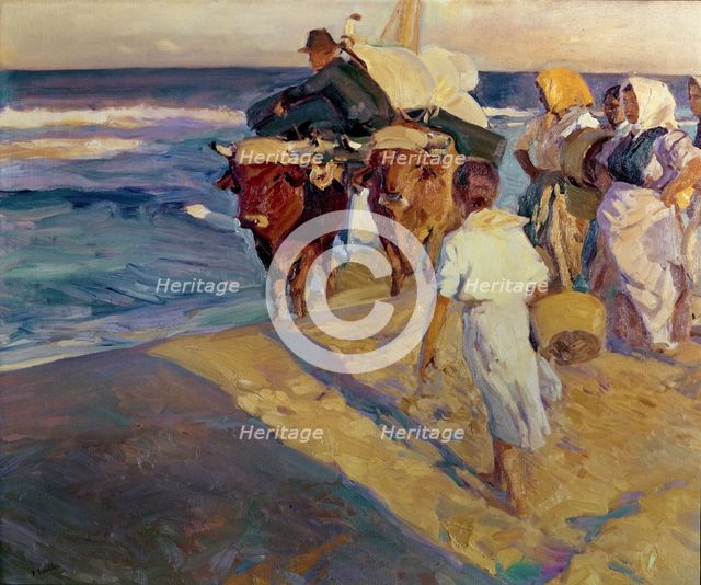  'Taking the Boat', oil by Joaquín Sorolla.