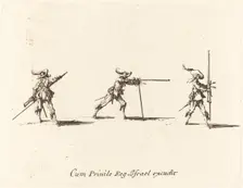 Taking the Firing Position with the Musket, 1634/1635. Creator: Jacques Callot