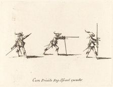 Taking the Firing Position with the Musket, 1634/1635. Creator: Jacques Callot
