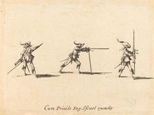 Taking the Firing Position with the Musket, 1634/1635. Creator: Jacques Callot