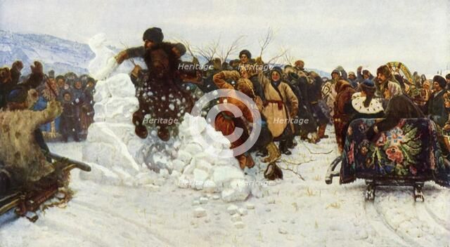 'Taking the Little Snow-town', 1891, (1965). Creator: Vasily Surikov.