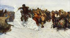 Taking the Little Snow-town 1891, (1965). Creator: Vasily Surikov
