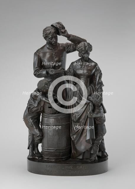Taking the Oath and Drawing Rations, model 1865, cast 1866. Creator: John Rogers.
