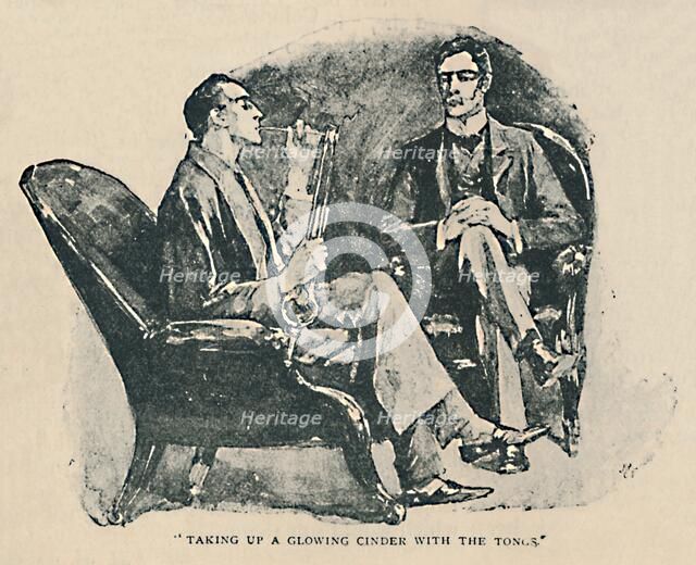 'Taking Up A Glowing Cinder With The Tongs', 1892. Artist: Sidney E Paget.