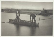 Taking up the Eel-Net, 1886. Creator: Peter Henry Emerson