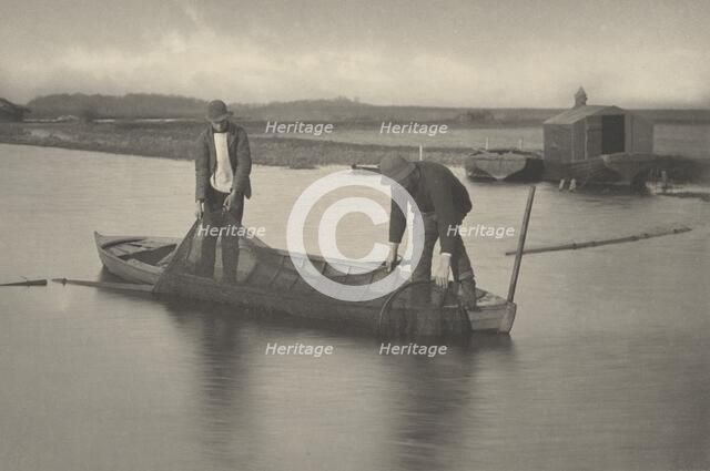 Taking Up the Eel-Net, 1886. Creators: Dr Peter Henry Emerson, Thomas Frederick Goodall.