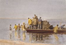Taking Up the Net, 1881. Creator: Thomas Eakins