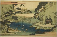 Takinogawa at Oji (Oji Takinogawa), from the series "Famous Places in the Eastern...c. 1839/42. Creator: Ando Hiroshige