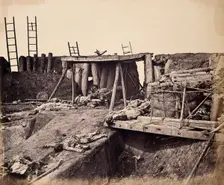 Taku, China: the North Fort: Chinese corpses following the capture of the fort by the Eng..., 1860. Creator: Felice Beato