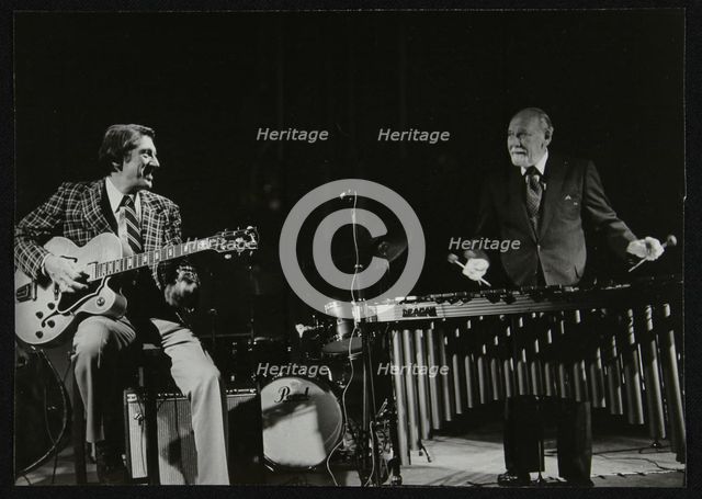 Tal Farlow (guitar) and Red Norvo (vibraphone) playing at Wallingford, Oxfordshire, 1981. Artist: Denis Williams
