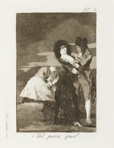 Tal para qual.; Los Caprichos, pl.5, 1799. Creator: Francisco Goya