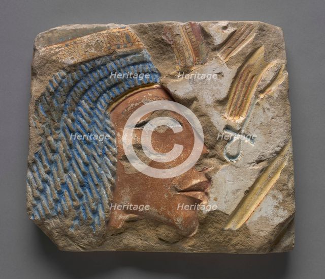 Talatat: Portrait of Nefertiti, c. 1353-1347 BC. Creator: Unknown.