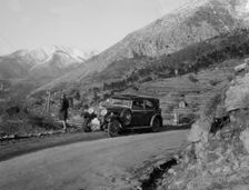 Talbot 14/45 4-door saloon of Kitty Brunell competing in the Monte Carlo Rally, Monaco, 1930. Artist: Bill Brunell