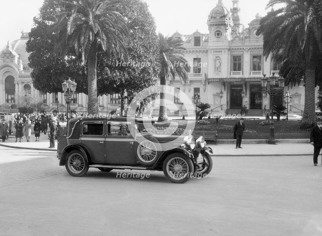 Talbot 14/45 of Kitty Brunell competing in the Monte Carlo Rally, Monaco, 1930. Artist: Bill Brunell.