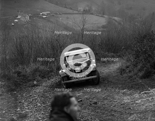 Talbot 14 hp saloon of D Pamphlett, North West London Motor Club London-Gloucester Trial, 1932. Artist: Bill Brunell.
