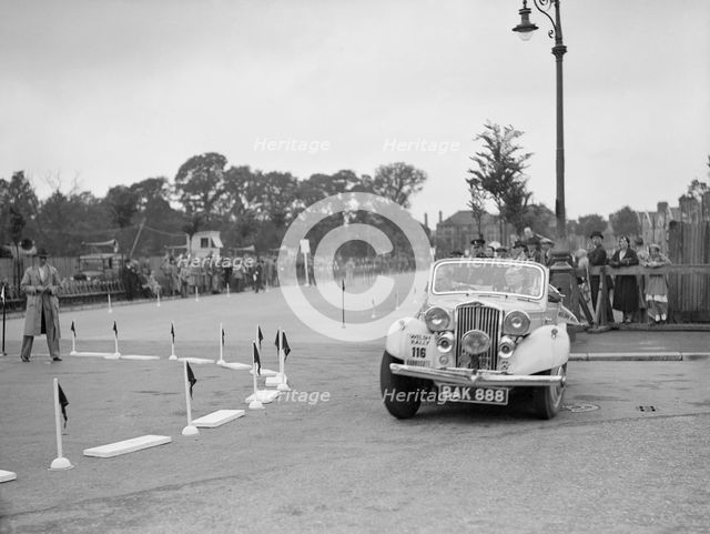 Talbot 10 drophead coupe of RM Proctor competing in the South Wales Auto Club Welsh Rally, 1937 Artist: Bill Brunell.