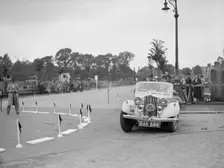Talbot 10 drophead coupe of RM Proctor competing in the South Wales Auto Club Welsh Rally, 1937 Artist: Bill Brunell