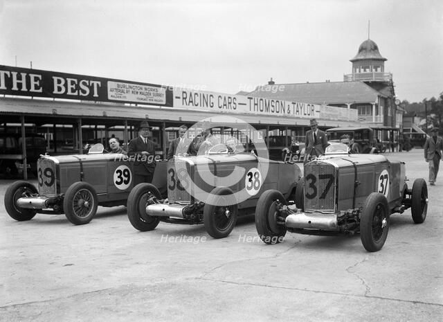 Talbot 105s of John Cobb and Tim Rose-Richards at the BRDC 500 Mile Race, Brooklands, 1931. Artist: Bill Brunell.