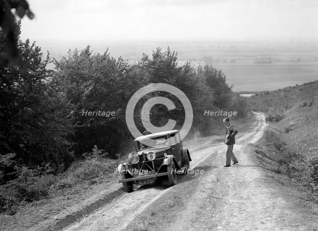 Talbot 75 2276 cc competing in a Talbot CC trial. Artist: Bill Brunell.