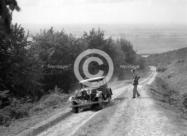 Talbot 75 2276 cc competing in a Talbot CC trial. Artist: Bill Brunell.