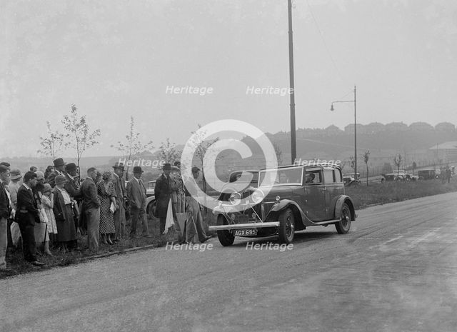 Talbot 95 saloon of CS Grant competing in the RSAC Scottish Rally, 1933 Artist: Bill Brunell.