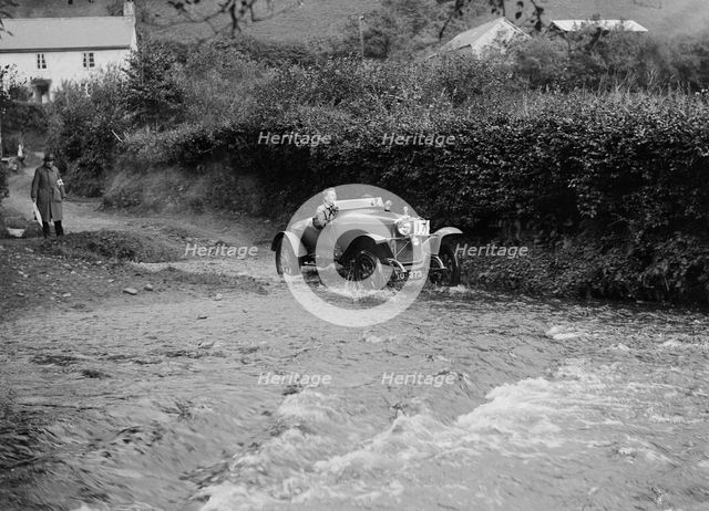 Talbot of A Powys-Lybbe competing in the JCC Lynton Trial, 1932. Artist: Bill Brunell.