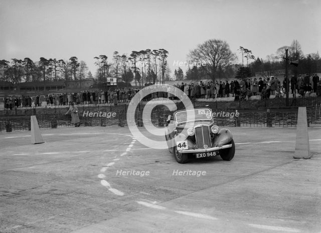 Talbot saloon competing in the JCC Rally, Brooklands, Surrey, 1939. Artist: Bill Brunell.