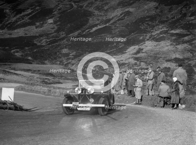 Talbot saloon competing in the RSAC Scottish Rally, Devil's Elbow, Glenshee, 1934. Artist: Bill Brunell.