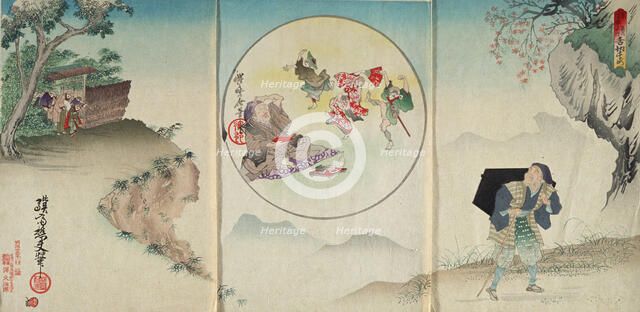 Tale of the Tongue-cut Sparrow, 1892. Creator: Kawanabe Kyosai.